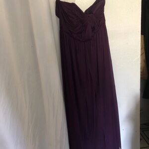 David's Bridal Strapless Gown in Deep Purple